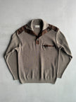1990s KNIT PULLOVER WITH SUEDE DETAILS