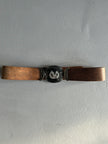 ARMANI JEANS - 1990s LEATHER BELT WITH PENDANT BUCKLE