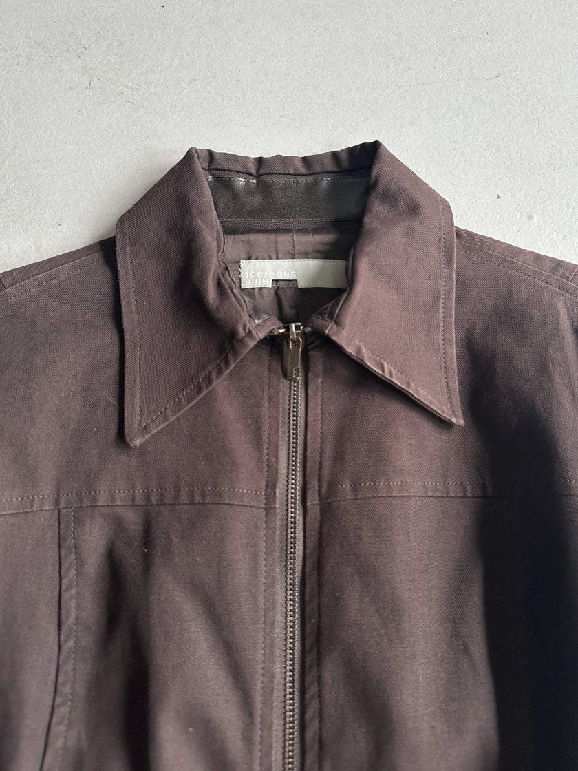 ICEBERG - 1990s STRAIGHT FIT JACKET WITH LEATHER TRIMS