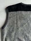GIANFRANCO FERRÉ - 1990s VELVET FRONT AND FUZZY WOOL CONTRASTING BACK VEST TOP