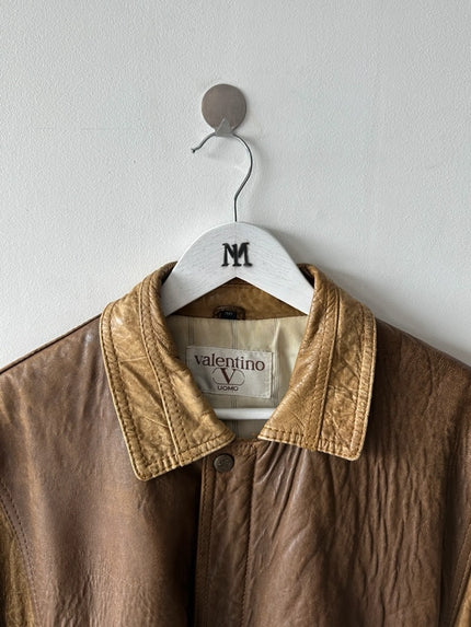 VALENTINO - early 1980s LEATHER BOMBER JACKET