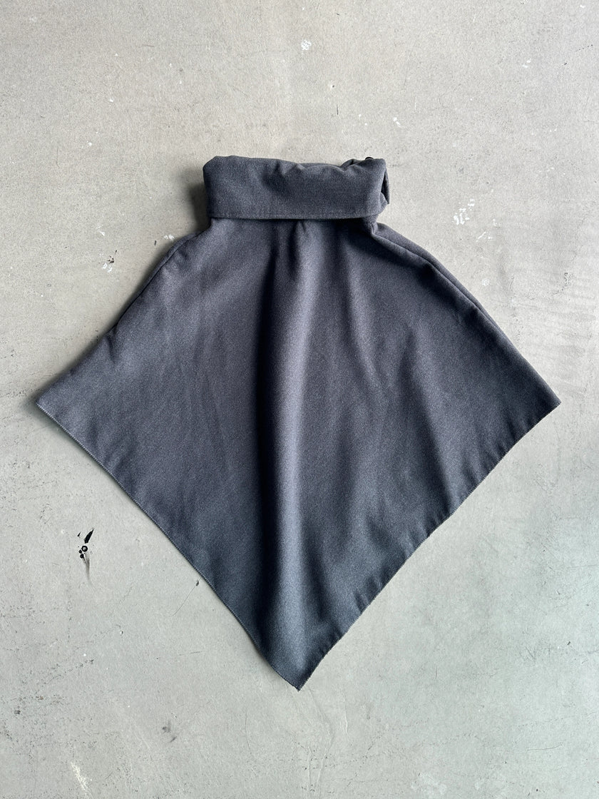 1990s WOOL FUNNEL NECK PONCHO CAPE
