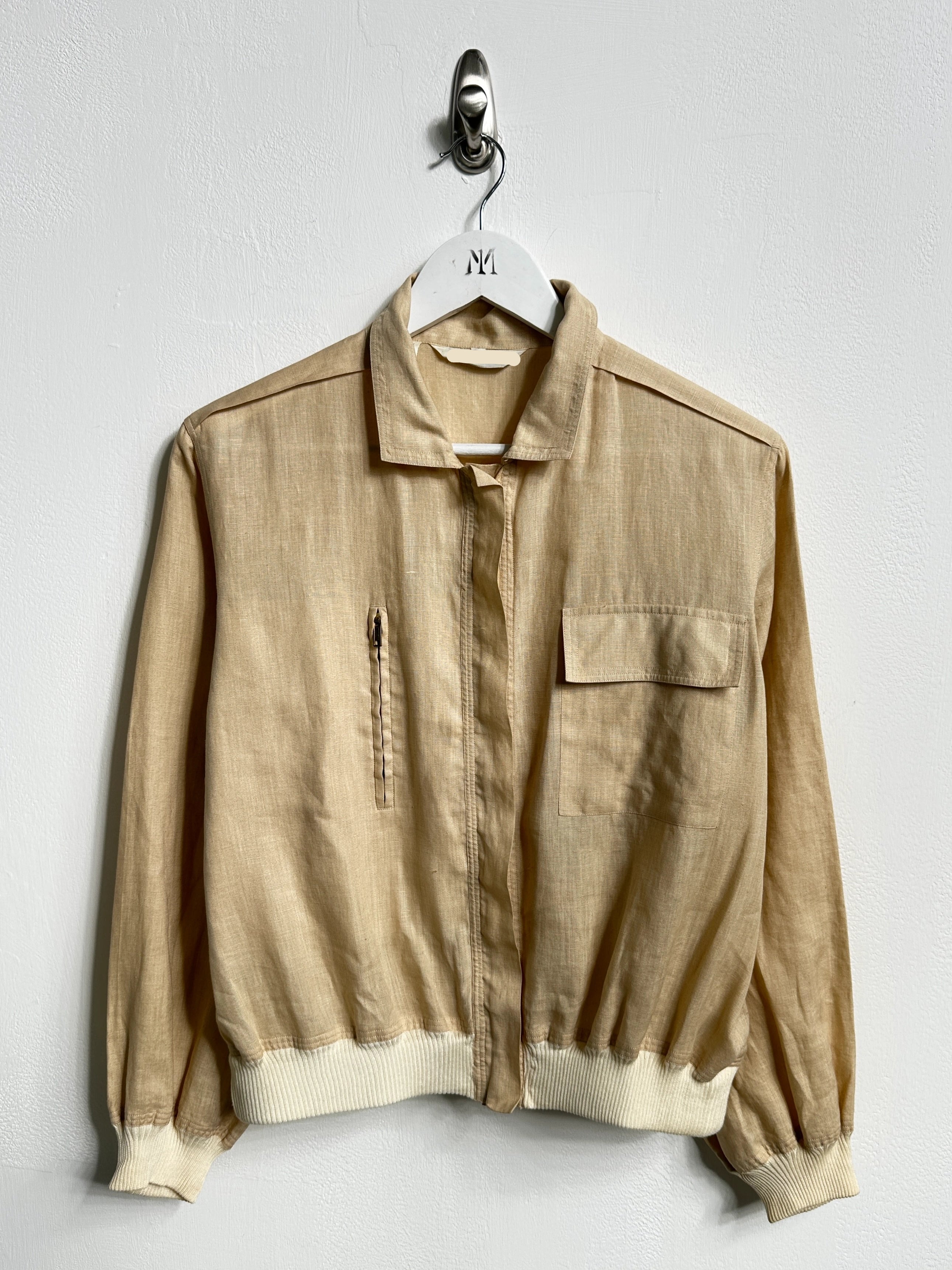 ITALIAN LABEL 1980s LINEN BLOUSON JACKET