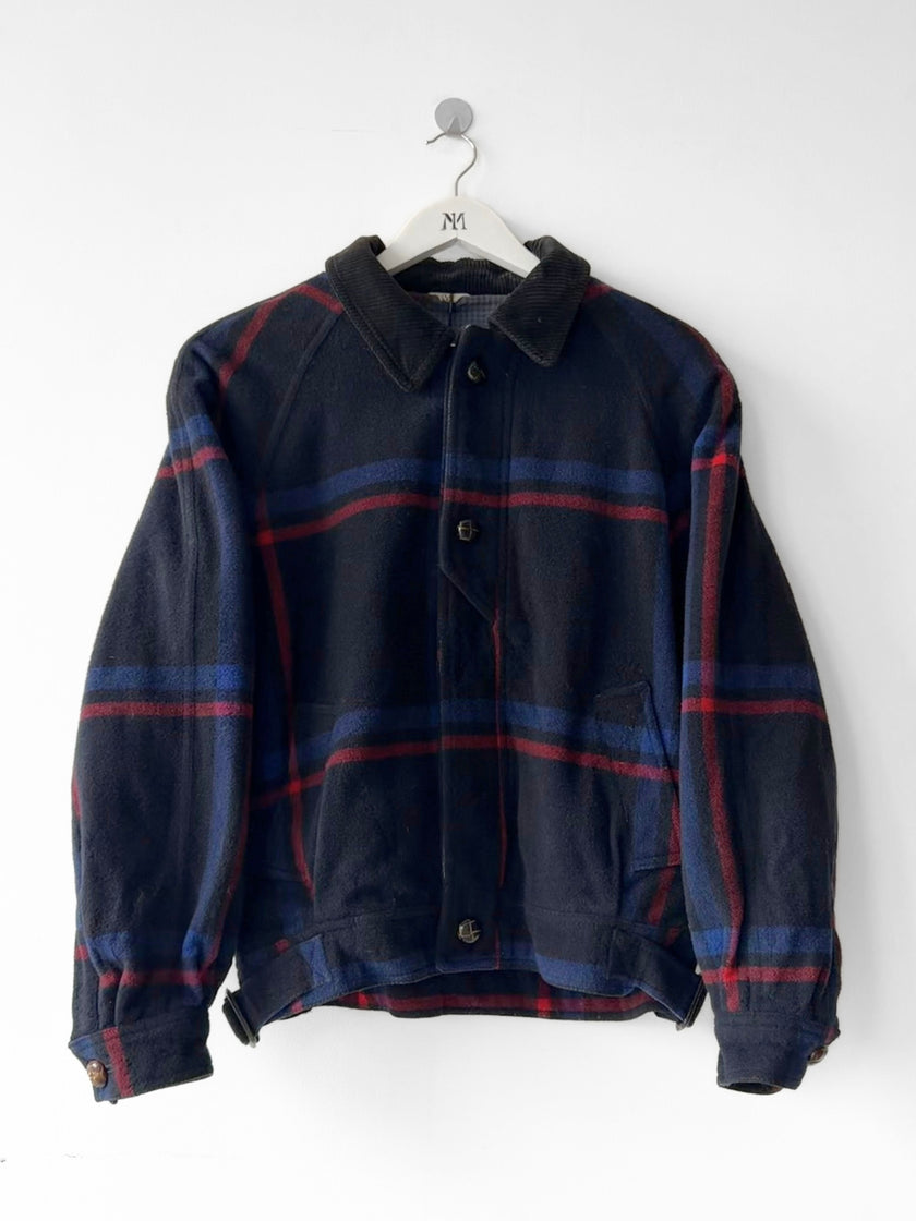 VALENTINO - 1980s BOXY FIT PLAID BOMBER JACKET