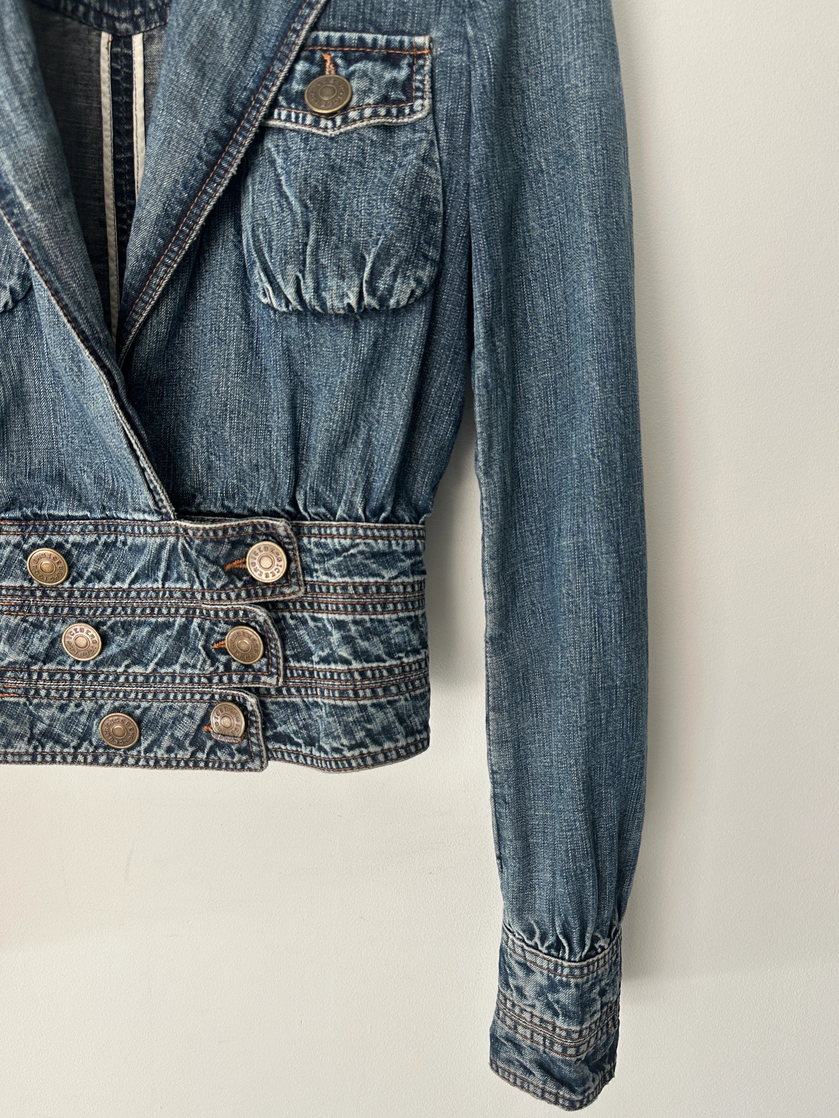ICEBERG  - S/S 2006 DOUBLE BREASTED WAIST DENIM JACKET