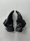 MARITHÉ + FRANÇOIS GIRBAUD - early 2000s SOFT LEATHER ANKLE BOOTS WITH LACE WRAPAROUND DETAILING