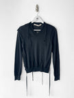COMME DES GARÇONS -  S/S 2005 V NECK LONG SLEEVE KNIT TOP WITH LACING DETAILS