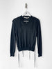 COMME DES GARÇONS -  S/S 2005 V NECK LONG SLEEVE KNIT TOP WITH LACING DETAILS