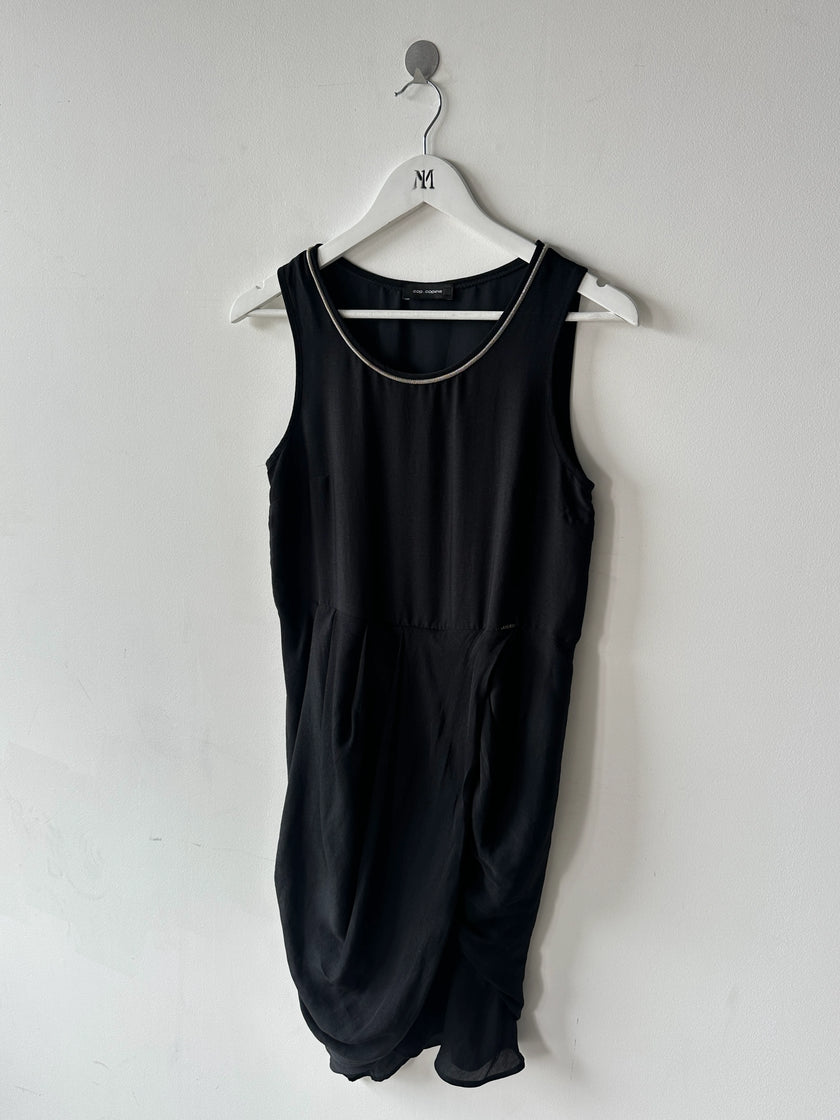 COP COPINE - 2000s ASYMMETRIC SATIN DRESS WITH CHAIN NECKLINE