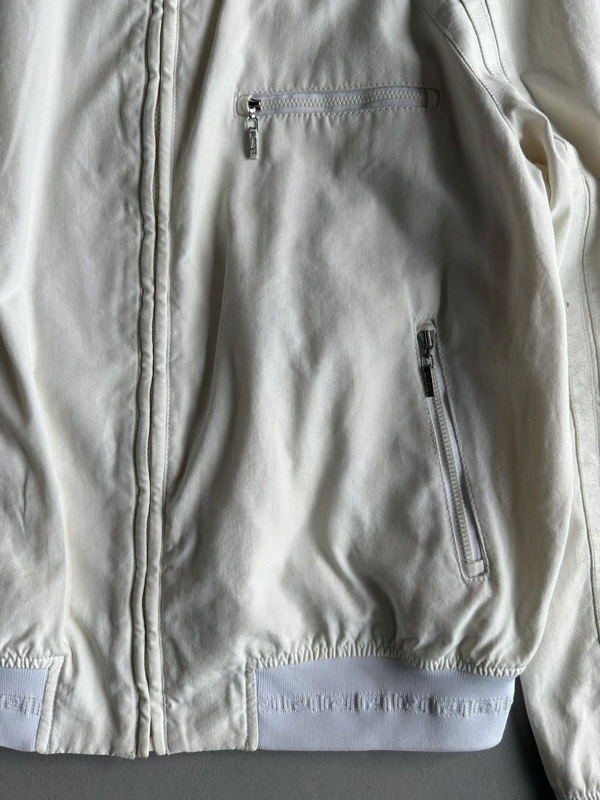 VERSACE - 1990s BOMBER JACKET WITH LEATHER PIPING