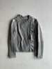 ELIE TAHARI - 2000s ASYMMETRIC RUCHED FRONT LEATHER JACKET