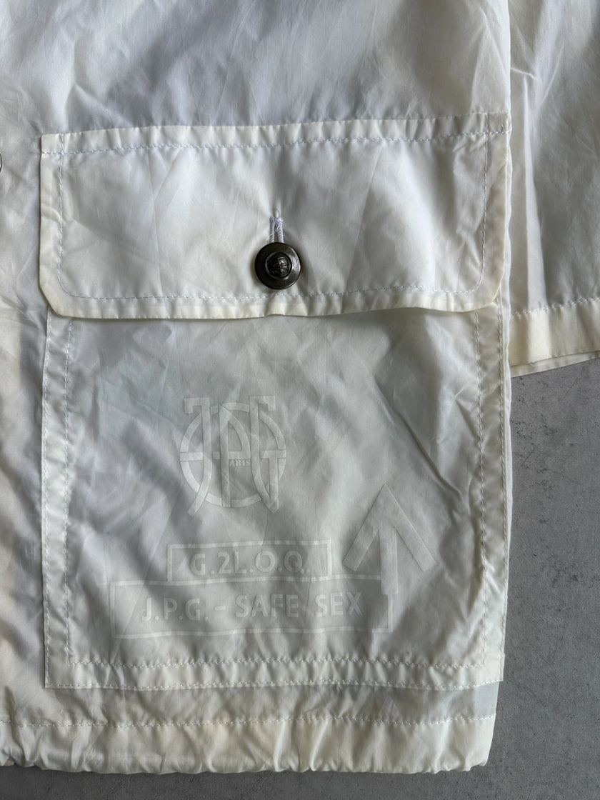 JEAN PAUL GAULTIER JPG  - 1980s SAFE SEX DOUBLE BREASTED NYLON JACKET