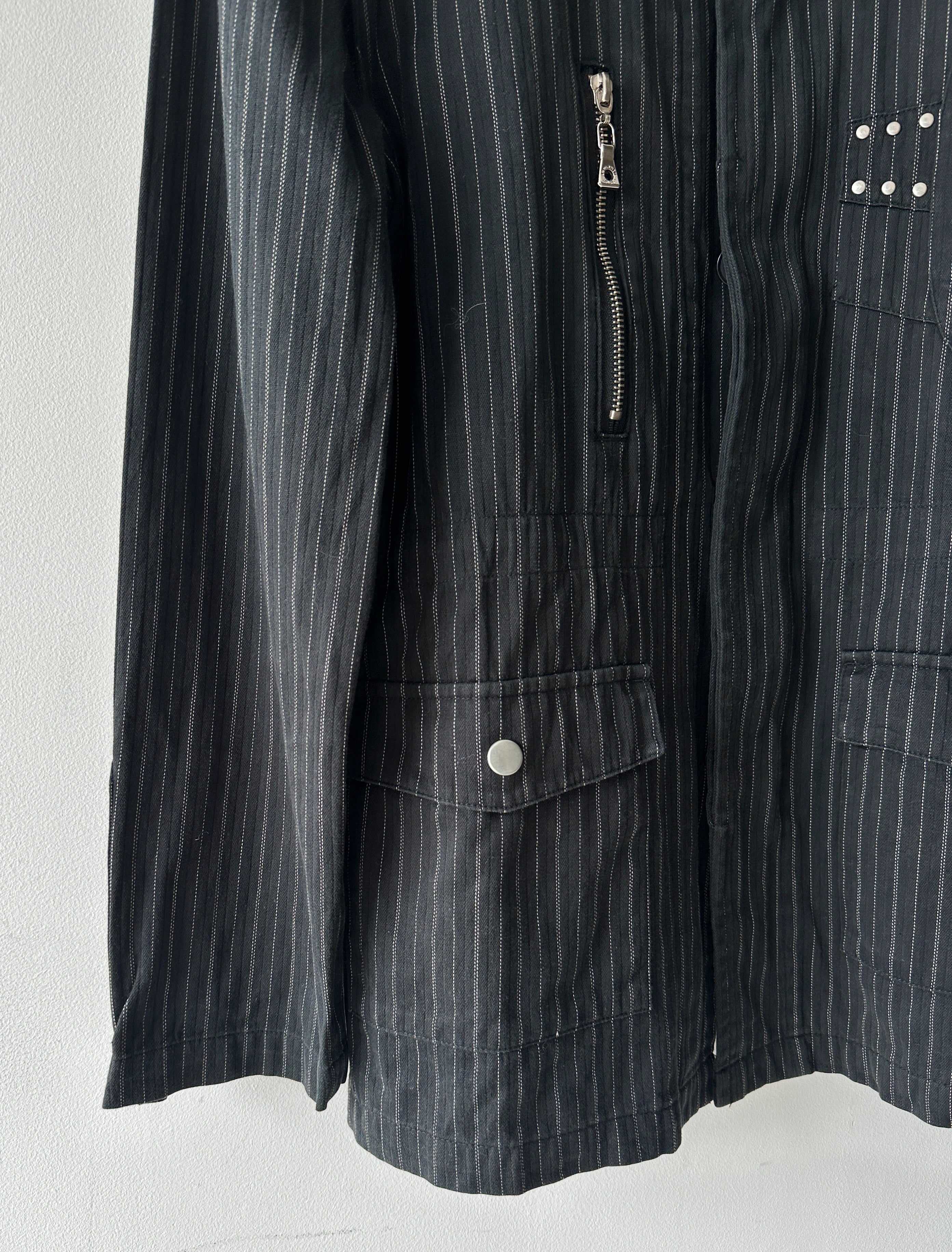 SEMANTIC DESIGN - 2000s 2 IN 1 PINSTRIPED JACKET GILET