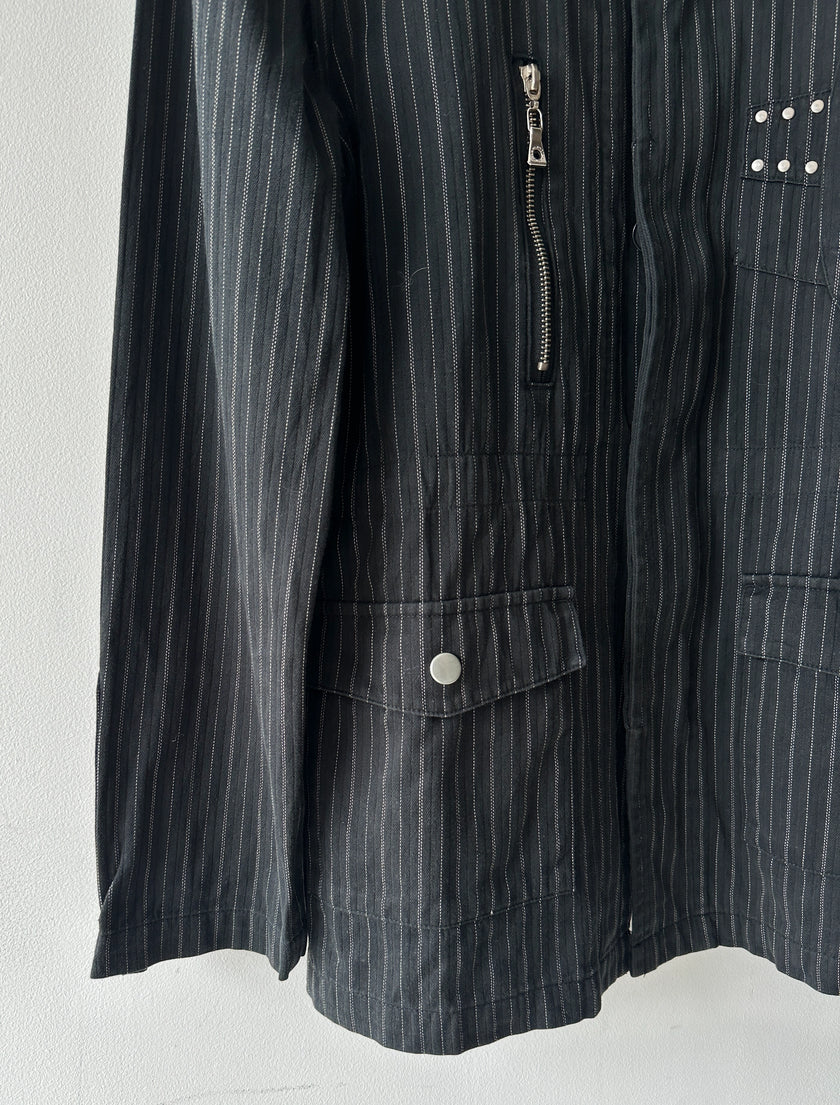 SEMANTIC DESIGN - 2000s 2 IN 1 PINSTRIPED JACKET GILET