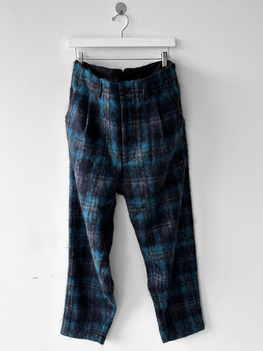 NICHOLAS DALEY - F/W 2021 CHECKED WOOL FRONT PLEATS TROUSERS