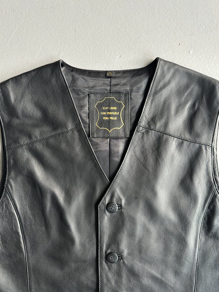 1990s LEATHER WAISTCOAT