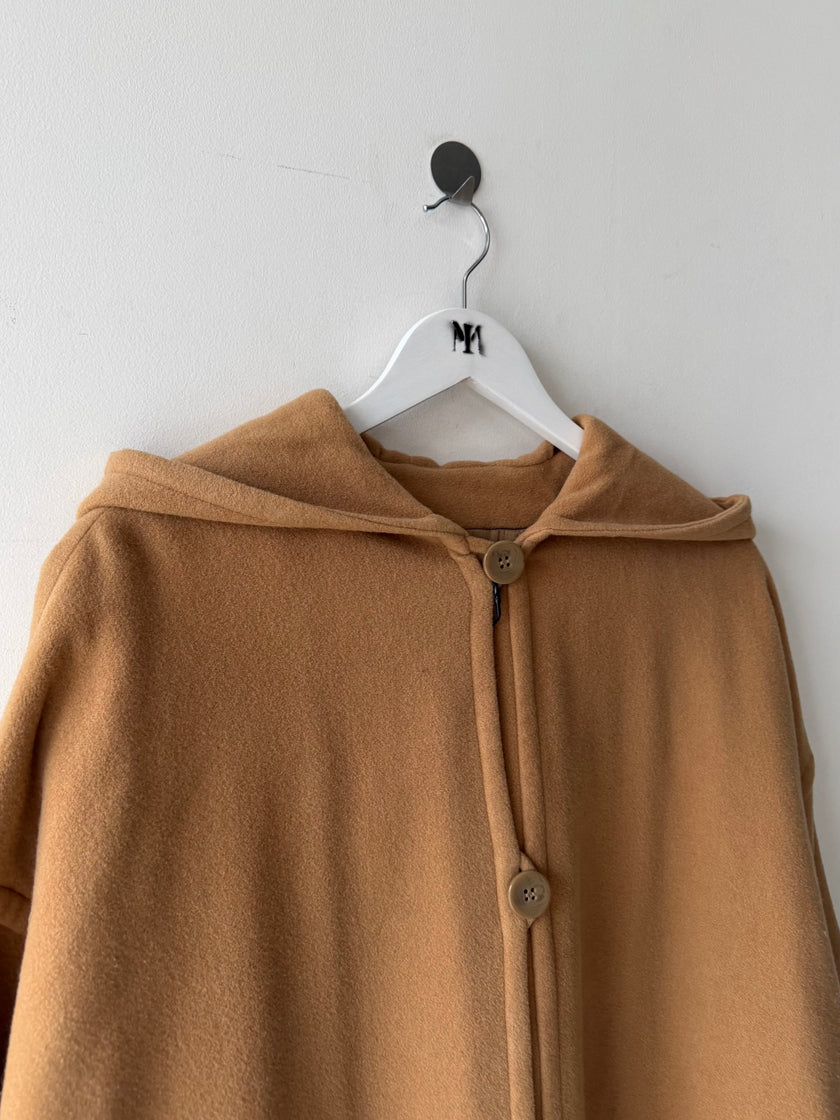 EMPORIO ARMANI - 1980s HOODED LONG CAPE COAT