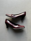 ITALIAN LABEL 1990s SQUARE TOE LEATHER PUMPS