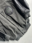 ISSEY MIYAKE HAI - 1980s BOMBER JACKET WITH CONTRASTING LEATHER SLEEVE