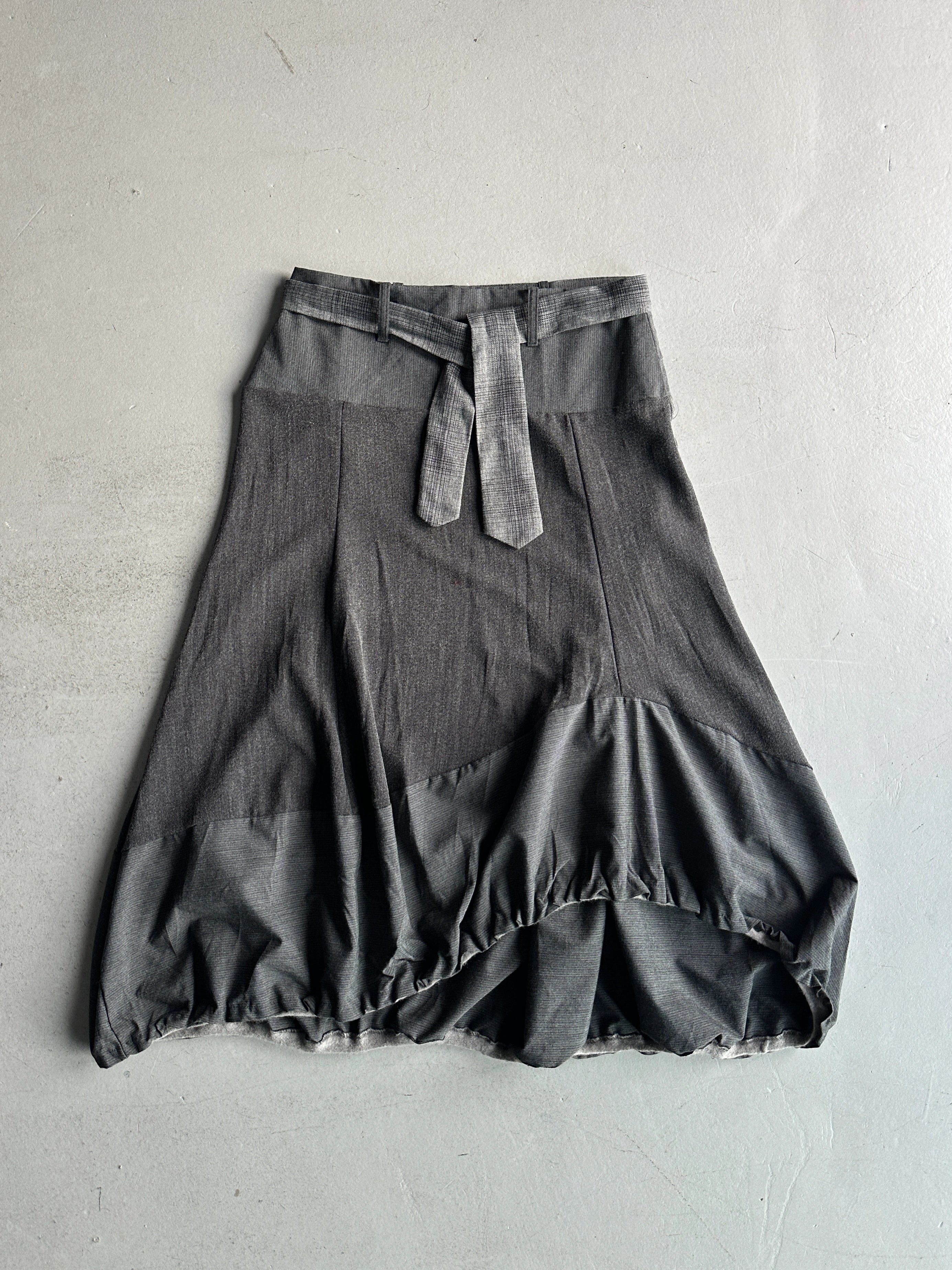 ITALIAN LABEL early 2000s ASYMMETRIC SKIRT WITH PUFFED HEM