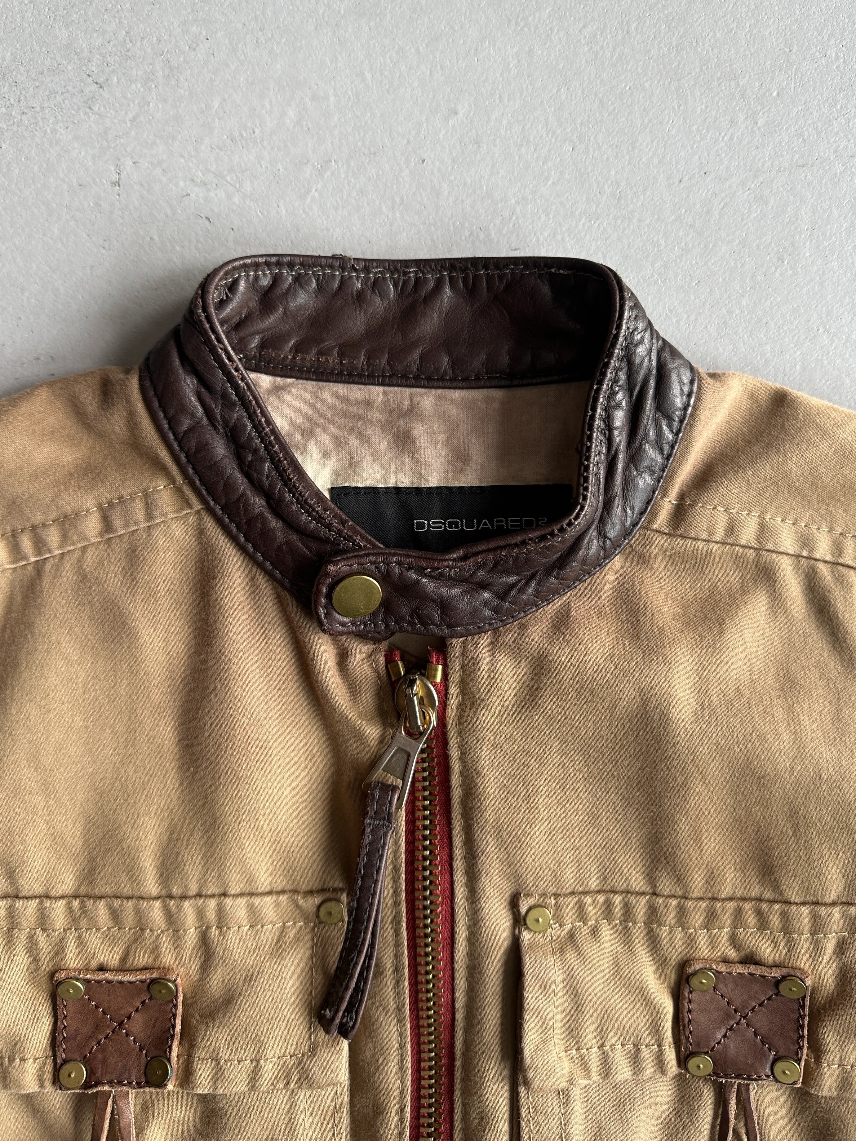 DSQUARED2 - F/W 2002 CARGO JACKET WITH LEATHER TRIMS