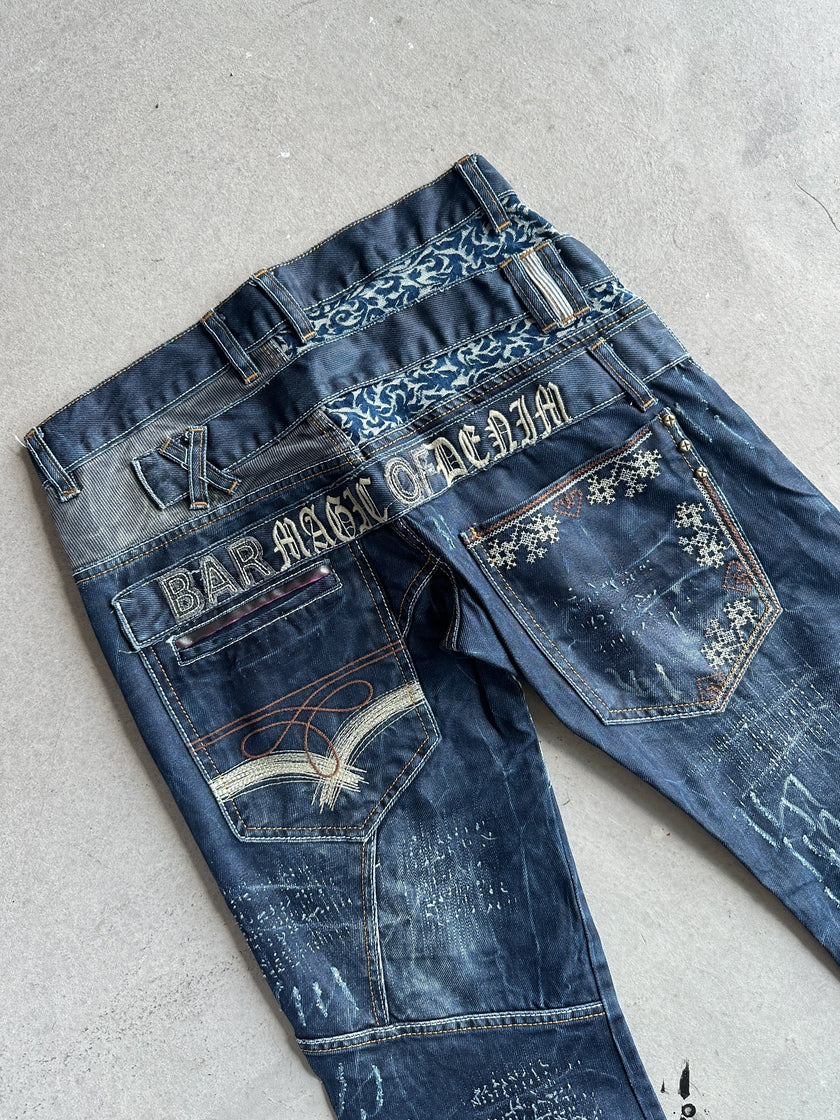 2000s MULTI CLOSURE LAYERED FRONT JEANS