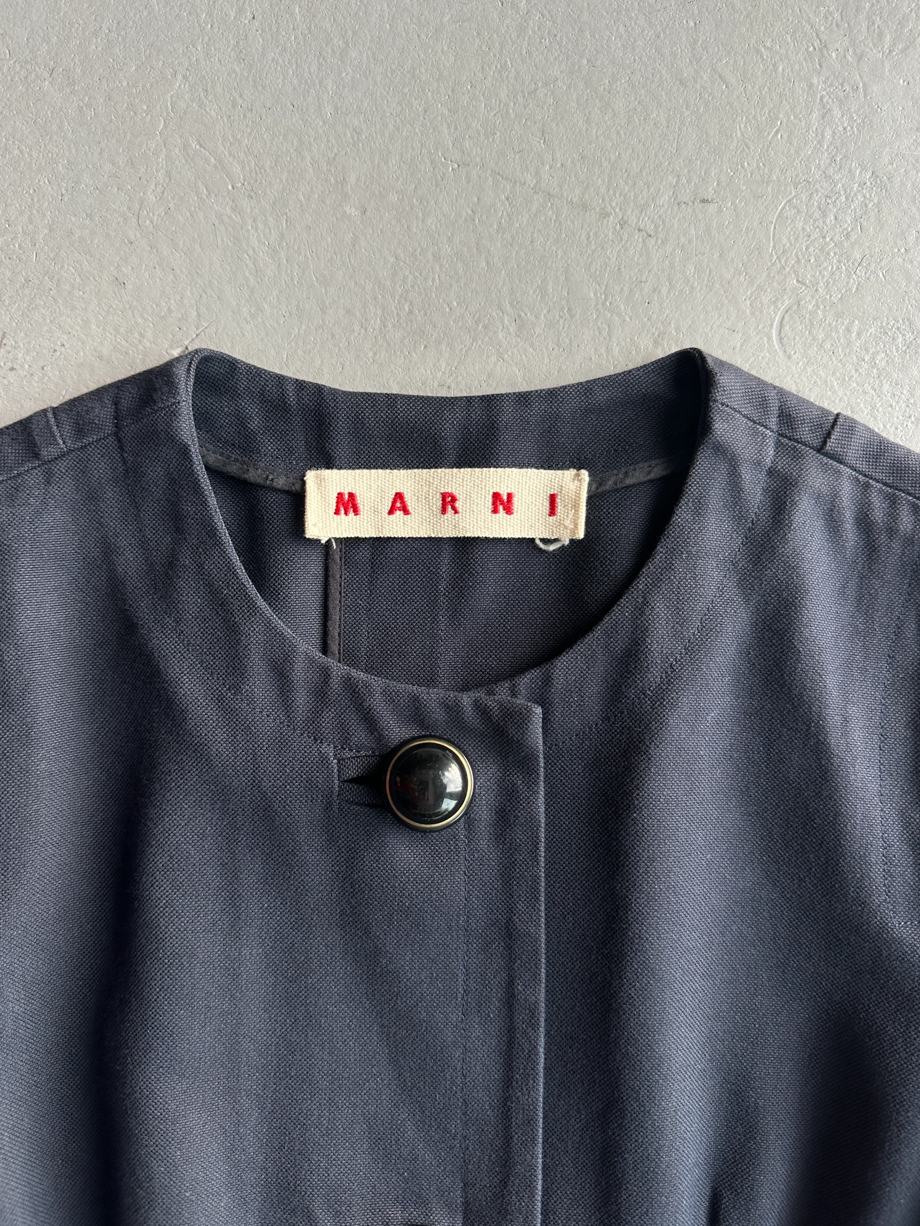 MARNI - 1990s COLLARLESS JACKET WITH PEPLUM HEM