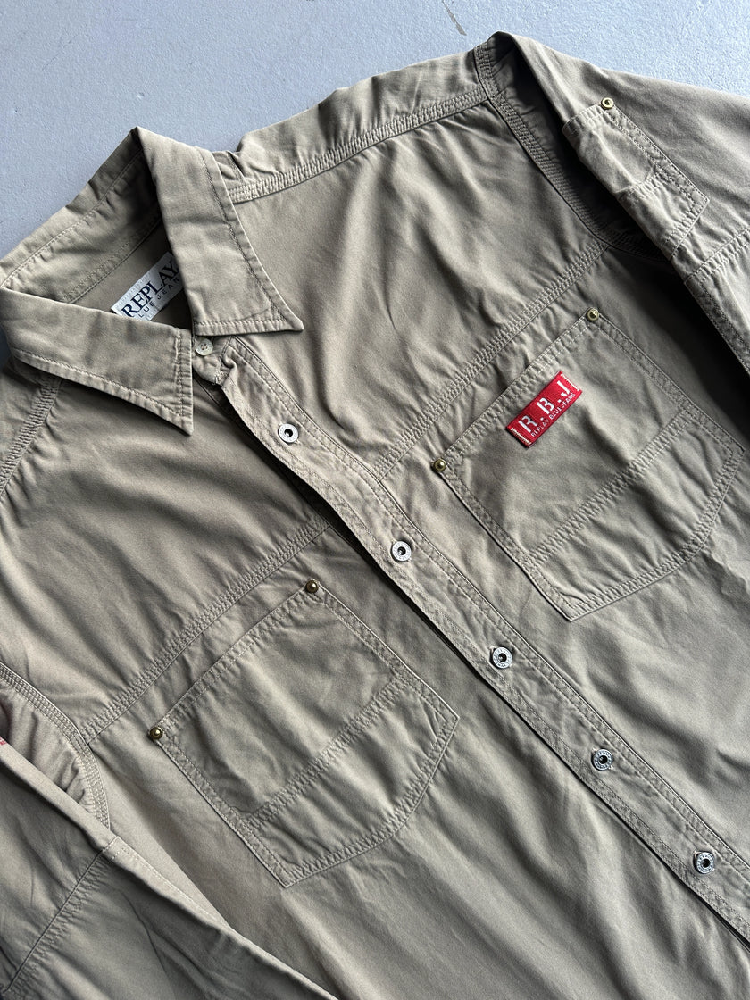 REPLAY - 2000s LONG SLEEVE SHIRT WITH CHEST POCKET