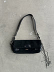 2000s SUEDE SHOULDER BAG WITH CHARMS