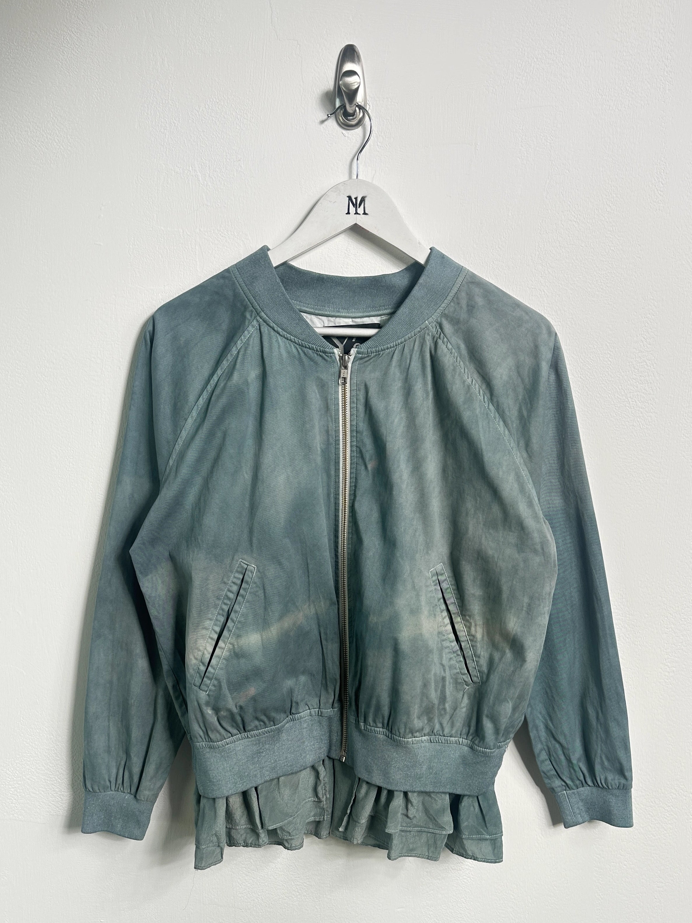 YOHJI YAMAMOTO Y'S - 1990s DYED BOMBER JACKET WITH SILK HEM AND BACK DETAIL