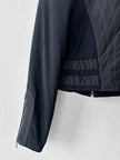 NO LABEL early 2000s CROP FIT JACKET WITH OFF THE CENTRE ZIP AND BUCKLE DETAIL AT WAIST