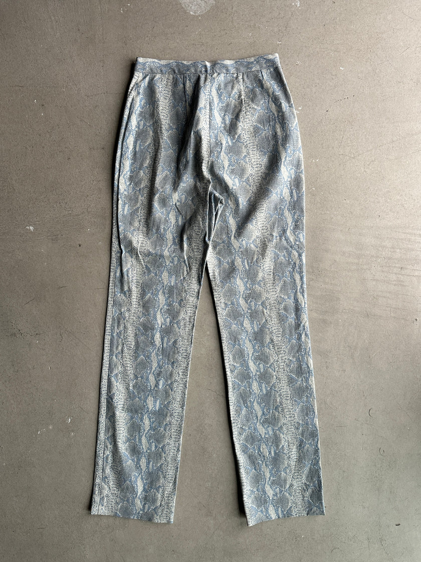 1990s SNAKE PRINT HIGH WAIST STRAIGHT FIT TROUSERS