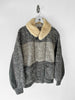 ICEBERG BY J.C. DE CASTELBAJAC - 1980s WOOL BOMBER JACKET WITH SHEARLING COLLAR