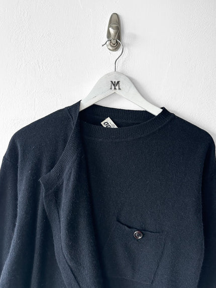 GIANFRANCO FERRÉ - 1980s KNIT JUMPER WITH ASYMMETRIC LAYERED PANEL AT FRONT