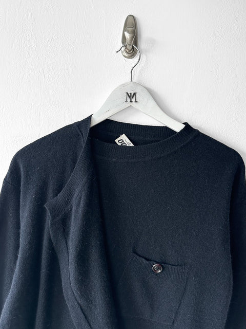 GIANFRANCO FERRÉ - 1980s KNIT JUMPER WITH ASYMMETRIC LAYERED PANEL AT FRONT