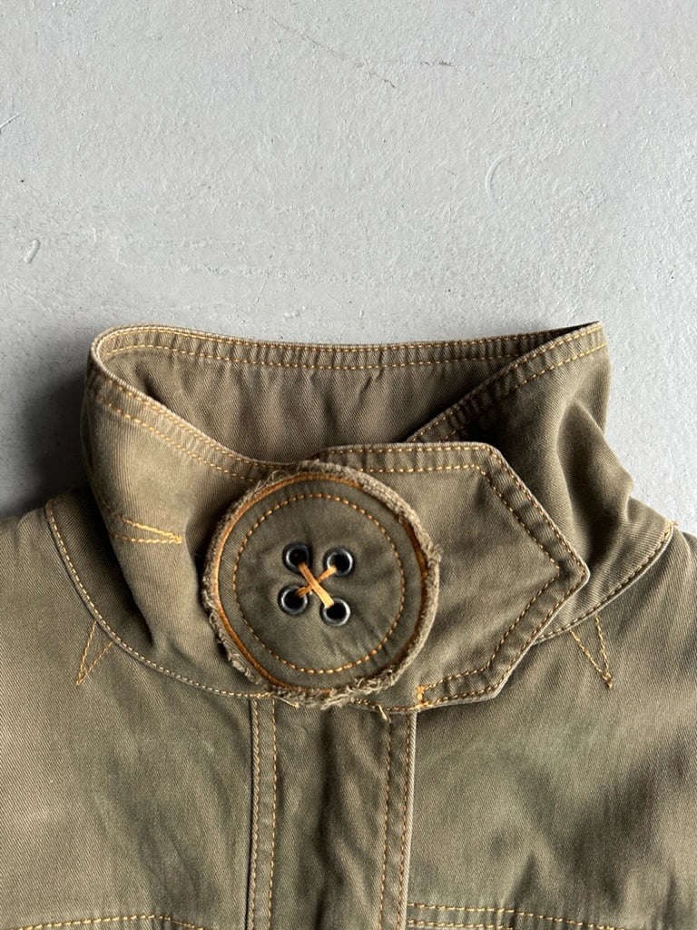 MOSCHINO - 2000s FITTED JACKET WITH OVERSIZED BUTTON DETAILS