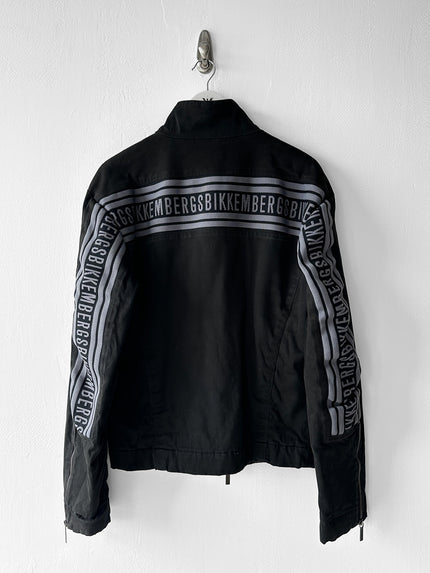 BIKKEMBERGS - early 2000s LOGO TAPE AT BACK BIKER JACKET