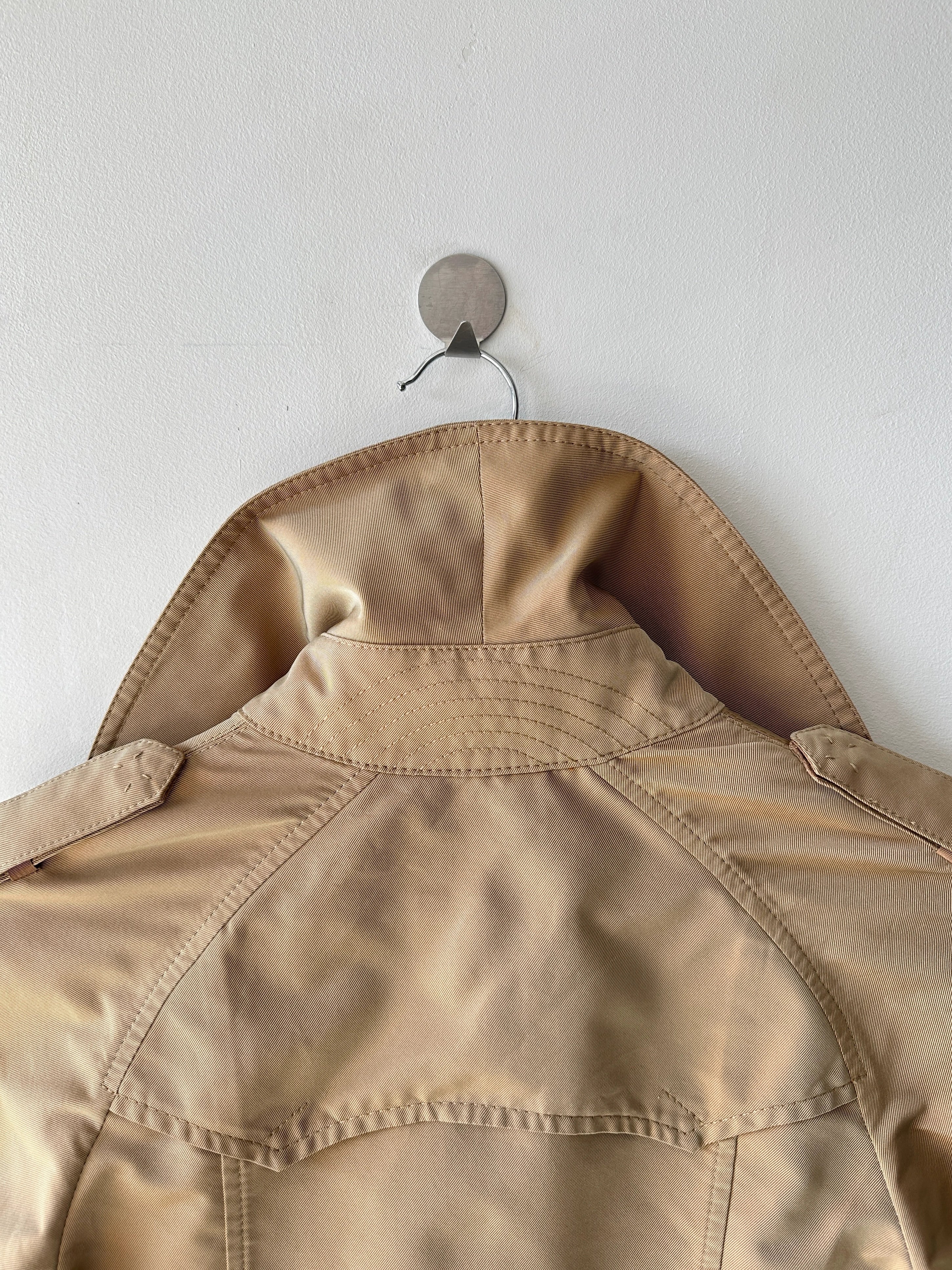COSTUME NATIONAL - S/S 2007 CROP FIT BELTED TRENCH JACKET WITH BELL SLEEVES