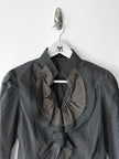 HIROKO KOSHINO - late 1990s PINSTRIPED BLOUSE WITH CASCADING RUFFLE DETAIL