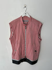 BIKKEMBERGS - early 2000s 2 IN 1 NYLON JACKET GILET WITH ZIP OFF LEATHER HEM PANEL