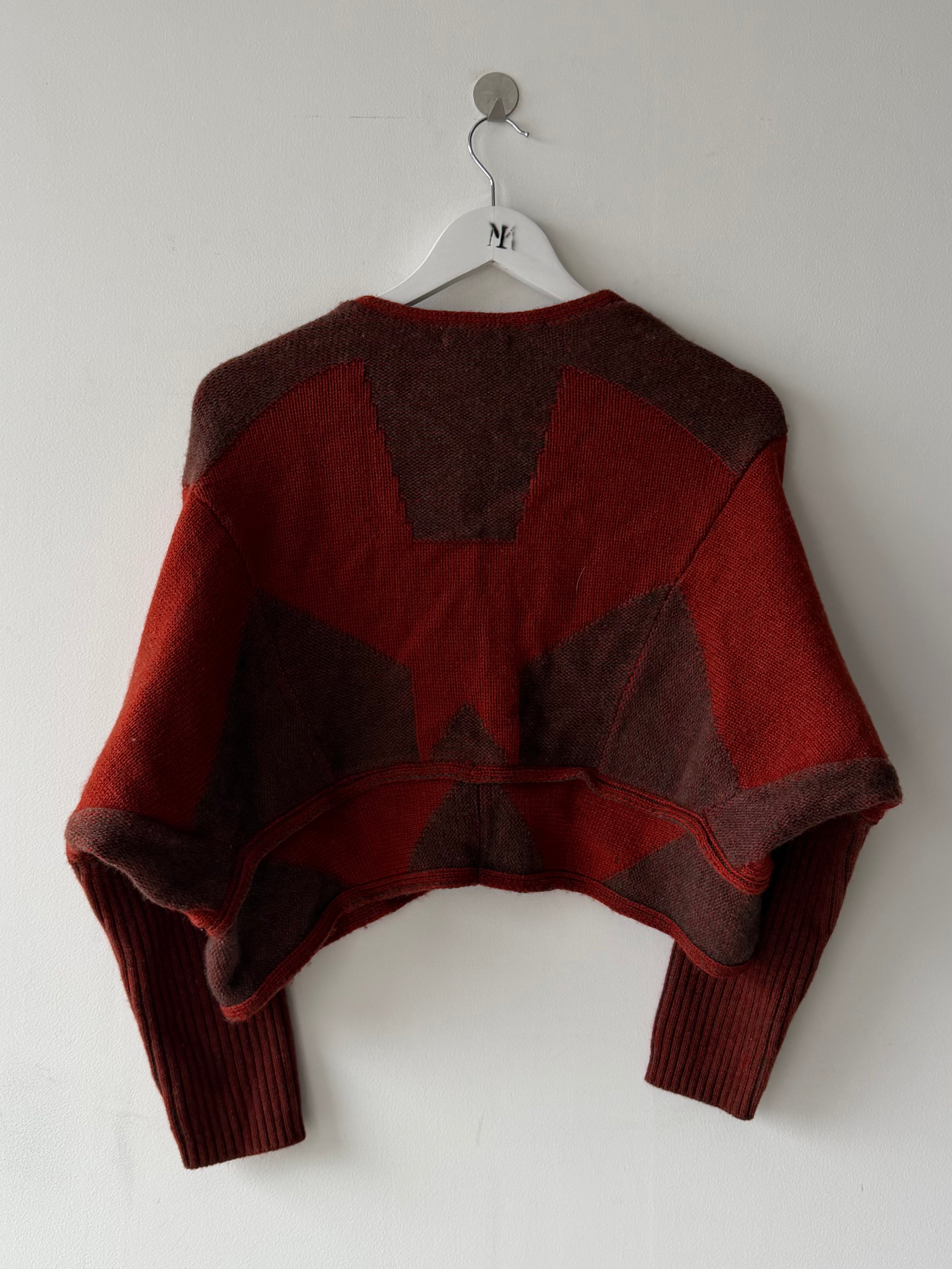 HIROKO KOSHINO  - 2000s OPEN FRONT CROP FIT KNIT CARDIGAN