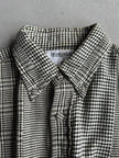 JAPANESE LABEL 1990s HOUNDSTOOTH AND PLAID LONG SLEEVE SHIRT