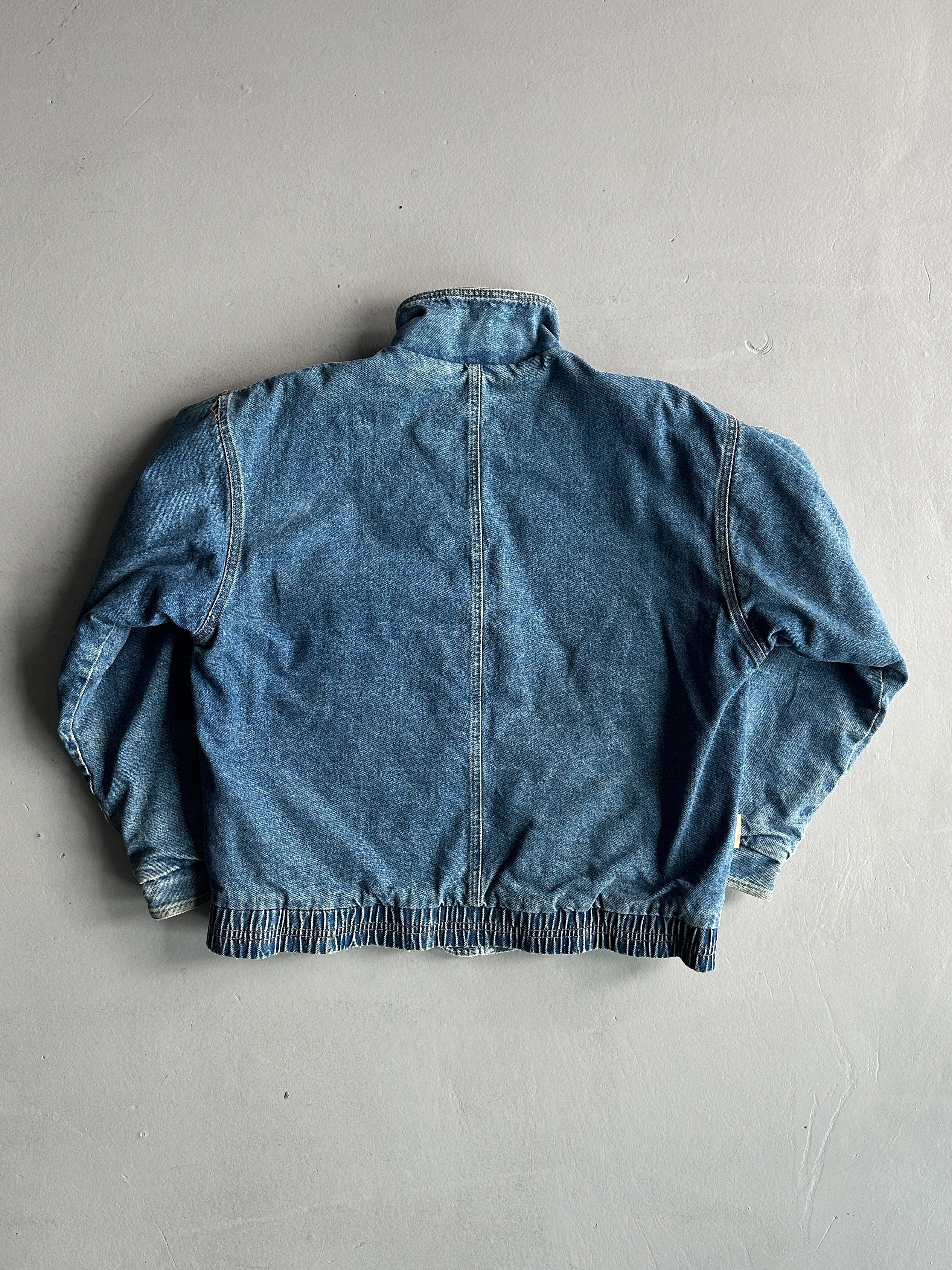 1980s FUNNEL NECK DENIM BOMBER JACKET