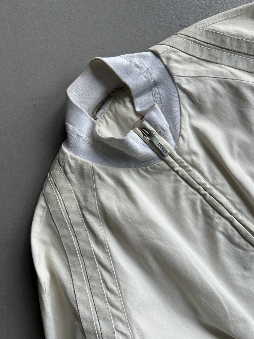 VERSACE - 1990s BOMBER JACKET WITH LEATHER PIPING