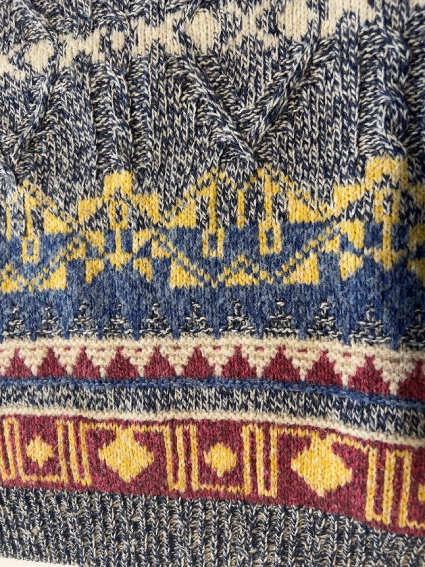 1990s GEOMETRIC JACQUARD JUMPER
