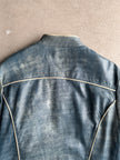 ARMANI JEANS - 2000s DISTRESSED LEATHER JACKET