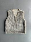 DEXTER WONG - 1990s FAUX FUR FRONT ZIPPED SIDE KNIT VEST