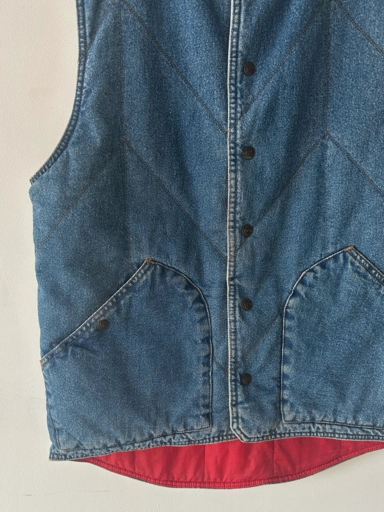 ARMANI JEANS - 1990s DENIM VEST GILET JACKET