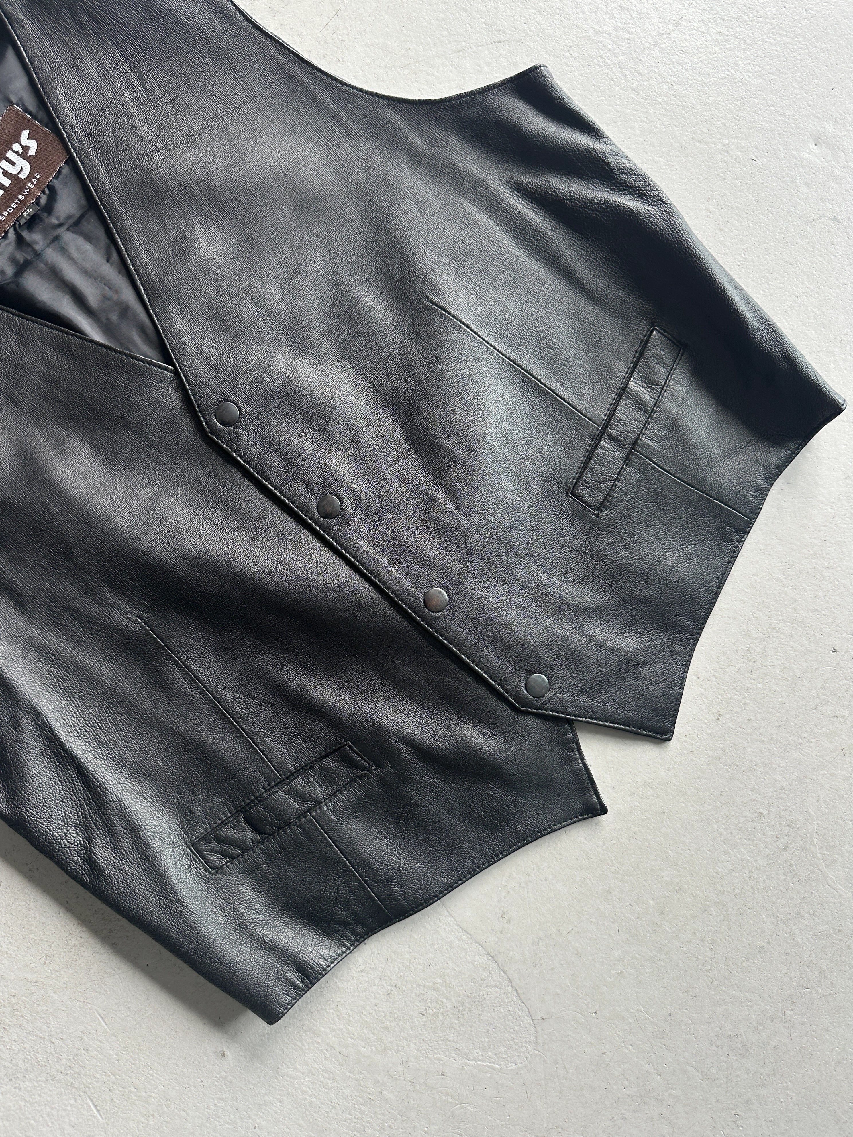 1980s LEATHER VEST GILET