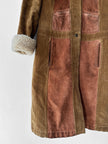 DOLCE & GABBANA - F/W 2002 CORDUROY COAT WITH CONTRASTING SUEDE FRONT PANEL